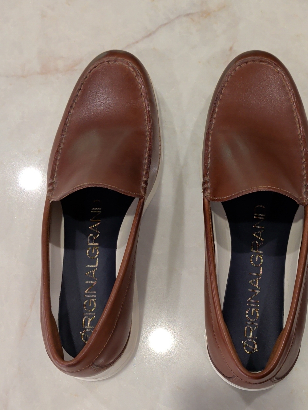 Cole Haan Original Grand Men's Brown Leather Slip-On Loafers Size 10.5 NWT